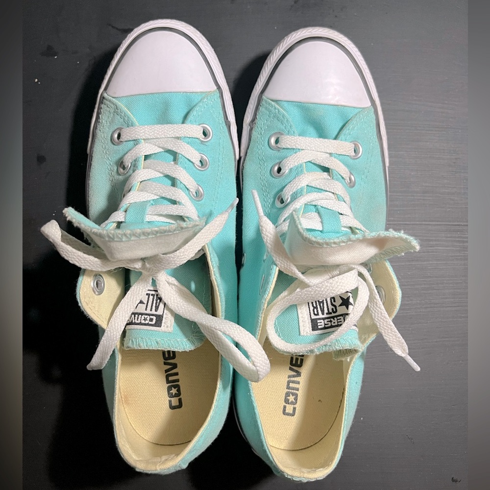 Converse- double tongue- light teal. Size 8 woman’s.